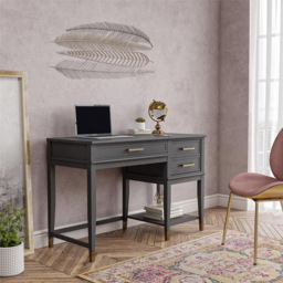 Dorel Home Westerleigh 2 Drawer Single Shelf Graphite Grey Lift Desk - Size: 77 x 116 x 50cm - Wilko - thumbnail 7