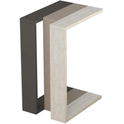 Decortie Muju Anthracite Mocha Grey and Ancient White Modern C Shape Side Table - Size: 57 x 30 x 40cm - Multi - Wilko - thumbnail 3