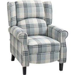 HOMCOM Grey Farmhouse Wingback Recliner Armchair with Footrest - Size: Single - Wilko - thumbnail 3