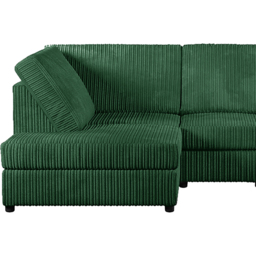 Luxor 4 Seater Green Jumbo Cord Left Hand Facing Full Back L Shaped Corner Sofa Set - Wilko - thumbnail 5