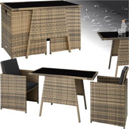 tectake Lausanne 2 Seater Nature Garden Bistro Set - Brown - Wilko - thumbnail 3