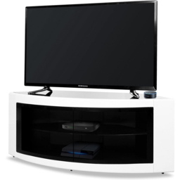 Centurion Supports Pangea 2 Door 2 Shelf Gloss Black and White TV Cabinet - Size: 45 x 118 x 45cm - Multi - Wilko - thumbnail 6