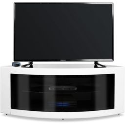 Centurion Supports Pangea 2 Door 2 Shelf Gloss Black and White TV Cabinet - Size: 45 x 118 x 45cm - Multi - Wilko - thumbnail 5