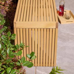 Rowlinson Kyoto 2 Seater Natural Wooden Garden Bench - Brown - Wilko - thumbnail 5