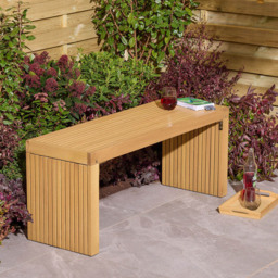 Rowlinson Kyoto 2 Seater Natural Wooden Garden Bench - Brown - Wilko - thumbnail 1
