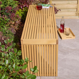 Rowlinson Kyoto 2 Seater Natural Wooden Garden Bench - Brown - Wilko - thumbnail 6