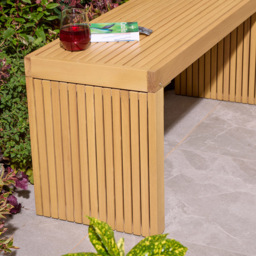 Rowlinson Kyoto 2 Seater Natural Wooden Garden Bench - Brown - Wilko - thumbnail 7