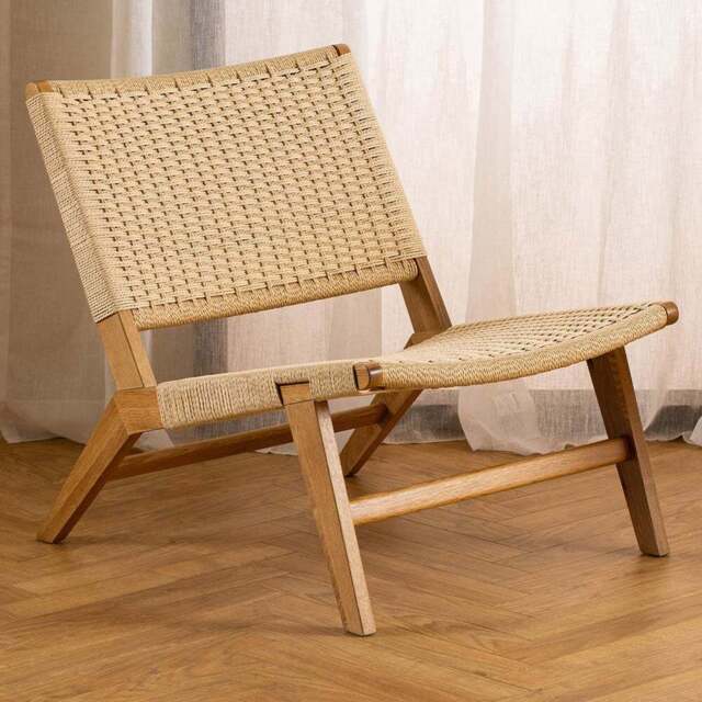 Florence Carson Off White and Oak Lounge Chair - Size: Single - Brown - Furniture To Go - Wilko - image 1