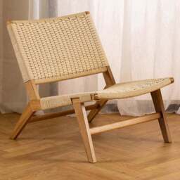 Florence Carson Off White and Oak Lounge Chair - Size: Single - Brown - Furniture To Go - Wilko - thumbnail 1
