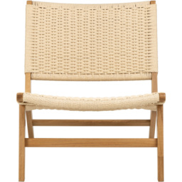 Florence Carson Off White and Oak Lounge Chair - Size: Single - Brown - Furniture To Go - Wilko - thumbnail 4