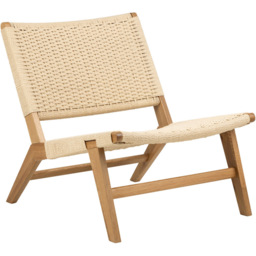 Florence Carson Off White and Oak Lounge Chair - Size: Single - Brown - Furniture To Go - Wilko - thumbnail 3