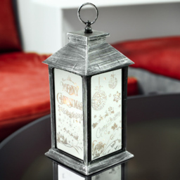 Shatchi Rustic Silver LED Lantern Christmas Decoration - Size: 22 x 4 x 8cm - Wilko - thumbnail 3
