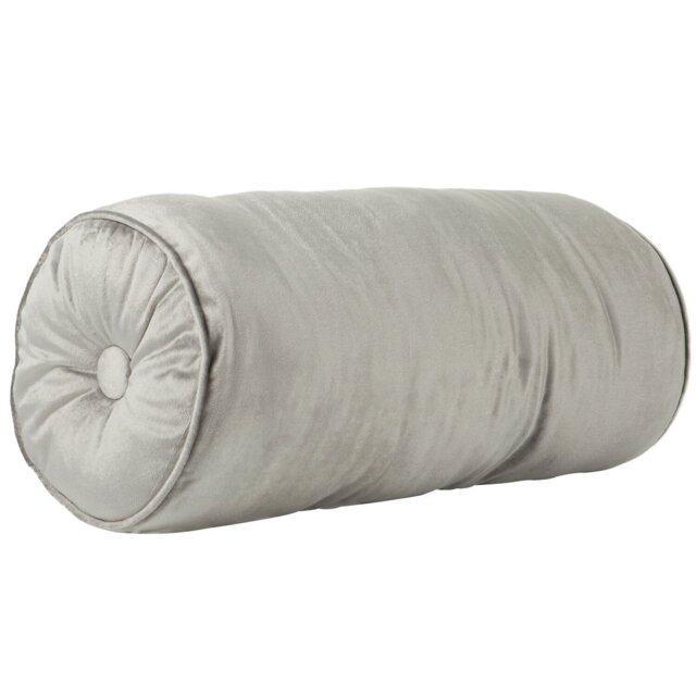 Velvet Bolster Cushion Grey - My Home - Wilko - image 1