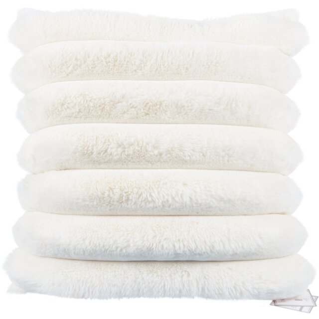 Divante Verbier Faux Fur Cushion - Ivory - Wilko - image 1