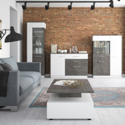 Florence Zingaro Single Door Glazed Right Hand Display Cabinet - Grey - Furniture To Go - Wilko - thumbnail 5