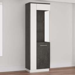Florence Zingaro Single Door Glazed Right Hand Display Cabinet - Grey - Furniture To Go - Wilko
