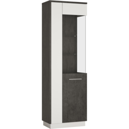Florence Zingaro Single Door Glazed Right Hand Display Cabinet - Grey - Furniture To Go - Wilko - thumbnail 3