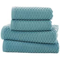 Deyongs Brooklyn Turquoise Hand Towel 2 Pack - Size: 48 x 90cm - Blue - Wilko