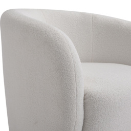 Living and Home White Teddy Fleece Swivel Upholstered Tub Chair - Size: Single - Wilko - thumbnail 6