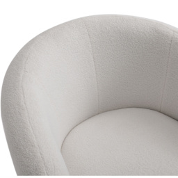 Living and Home White Teddy Fleece Swivel Upholstered Tub Chair - Size: Single - Wilko - thumbnail 5