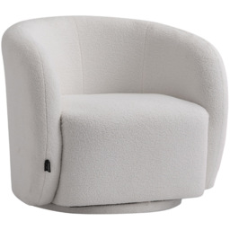 Living and Home White Teddy Fleece Swivel Upholstered Tub Chair - Size: Single - Wilko - thumbnail 3