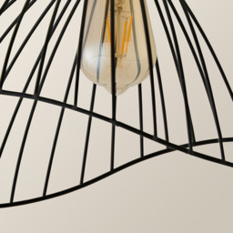 ValueLights Covelas Black Wavy Wire Pendant Shade - Size: 31 x 21.5 x 59cm - Wilko - thumbnail 4