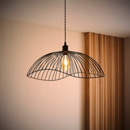 ValueLights Covelas Black Wavy Wire Pendant Shade - Size: 31 x 21.5 x 59cm - Wilko - thumbnail 3