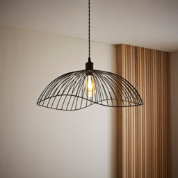ValueLights Covelas Black Wavy Wire Pendant Shade - Size: 31 x 21.5 x 59cm - Wilko - thumbnail 7