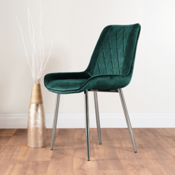 Furniturebox Copeland Cesano Marble Effect 6 Seater Dining Set White Green and Chrome - Wilko - thumbnail 4