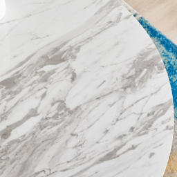 Furniturebox Arona 4 Seater Round Dining Table White Marble and Silver - Wilko - thumbnail 3