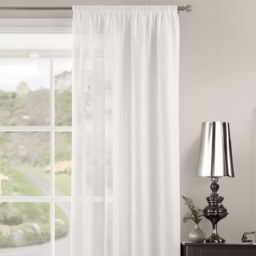 Velosso Riva Plain White Slot Top Voile Panel Curtain 150 x 182cm - Size: W 150 x D 182cm - Wilko - thumbnail 3