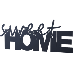 Decortie Black Metal Brass Core Sweet Home Wall Art - Size: 14 x 35 x 1.5cm - Wilko - thumbnail 1
