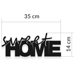 Decortie Black Metal Brass Core Sweet Home Wall Art - Size: 14 x 35 x 1.5cm - Wilko - thumbnail 6