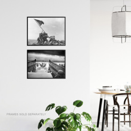 Artery8 Normandy Landings Soldiers Raising Flag Jaws Of Death War Wall Art Print 30 x 41cm 2 Pack - Size: 40.5 x 30.5 x 0.3cm - Grey - Wilko - thumbnail 4