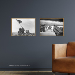Artery8 Normandy Landings Soldiers Raising Flag Jaws Of Death War Wall Art Print 30 x 41cm 2 Pack - Size: 40.5 x 30.5 x 0.3cm - Grey - Wilko - thumbnail 3