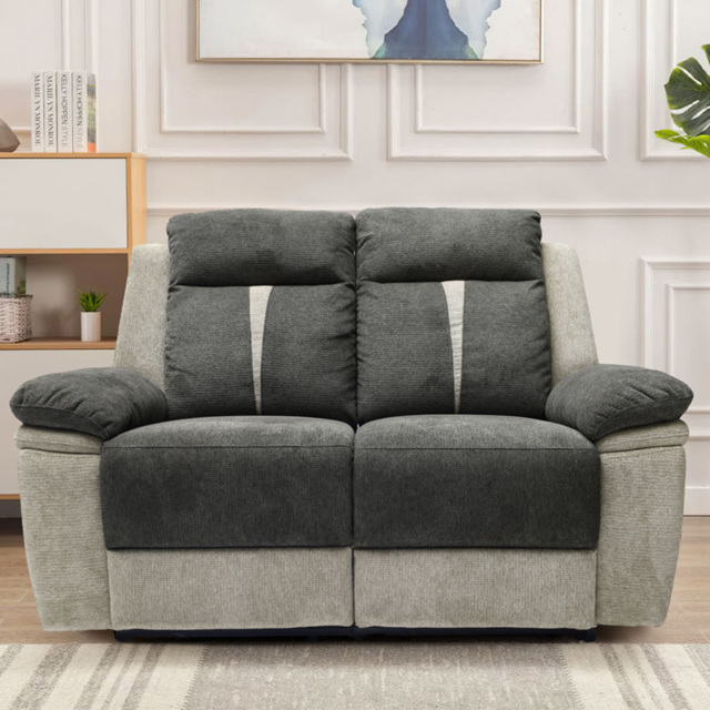 Comfy Living 2 Seater Grey Manual Recliner Sofa - Wilko - image 1