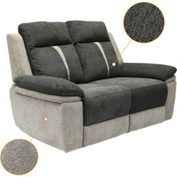 Comfy Living 2 Seater Grey Manual Recliner Sofa - Wilko - thumbnail 6