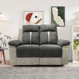 Comfy Living 2 Seater Grey Manual Recliner Sofa - Wilko - thumbnail 7