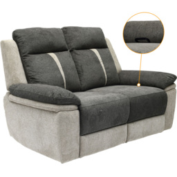 Comfy Living 2 Seater Grey Manual Recliner Sofa - Wilko - thumbnail 5