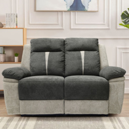 Comfy Living 2 Seater Grey Manual Recliner Sofa - Wilko - thumbnail 1
