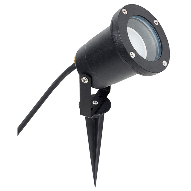 Derwent Set of 6 Black Outdoor Spike Lights with 5W Warm White Bulb - Size: 20 x 38 x 38cm - ValueLights - Wilko - image 1