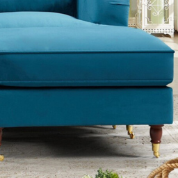Woodbury 3 Seater Teal Velvet Reversible Corner Sofa - Blue - Artemis Home - Wilko - thumbnail 4