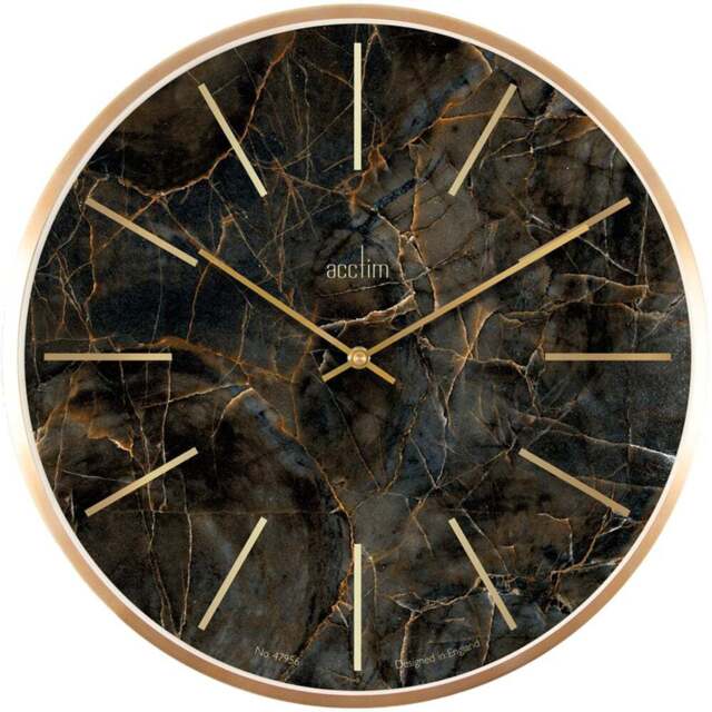Acctim Luxe Marble Effect Round Wall Clock 40cm - Size: 5 x 39 x 39cm - Multi - Wilko - image 1