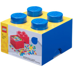 LEGO 4 Knobs Blue Storage Brick - Size: 25 x 25 x 18cm - Wilko - thumbnail 1