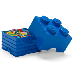 LEGO 4 Knobs Blue Storage Brick - Size: 25 x 25 x 18cm - Wilko - thumbnail 4