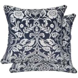Serene Harrow Navy Cushion Cover 43 x 43cm - Blue - Wilko - thumbnail 1