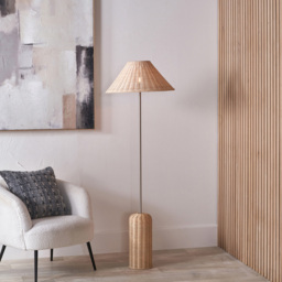 Pacific Lifestyle Hali Rattan Shade and Base Floor Lamp - Size: 152 x 51 x 51cm - Brown - Wilko - thumbnail 3