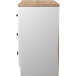 Crowndale Norfolk 3 Drawer White Ash and Bardolino Oak Chest of Drawers Ready Assembled - White Ash & Bardolino Oak - Wilko - thumbnail 5