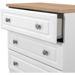 Crowndale Norfolk 3 Drawer White Ash and Bardolino Oak Chest of Drawers Ready Assembled - White Ash & Bardolino Oak - Wilko - thumbnail 6