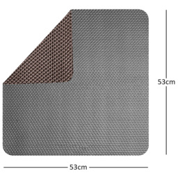 Nicoman Reversible Grey and Brown Square Corner Shower Mat 53 x 53cm - Size: 0.4 x 53 x 53cm - Wilko - thumbnail 5